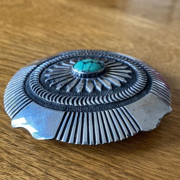 Leonard Maloney Navajo SS belt buckle - Picture 2 of 5